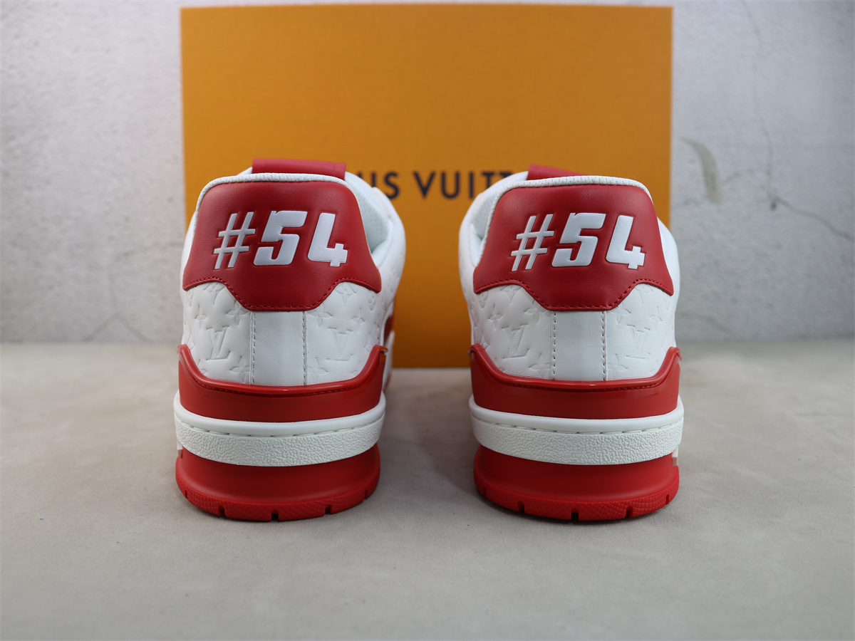 LV Trainer Sneaker Red White